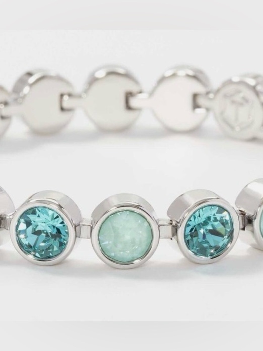 🩵💎NWT Touchstone by Swarovski CARIBBEAN Ice Bracelet 7 1/4" Rhodium Plating - Picture 2 of 11